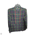 Blouse Long Sleeve By Chaps In Plaid Pattern, Size: M