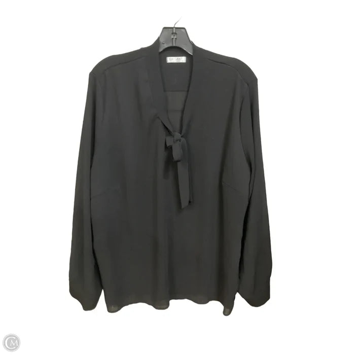 Blouse Long Sleeve By Clothes Mentor In Black, Size: Xxl
