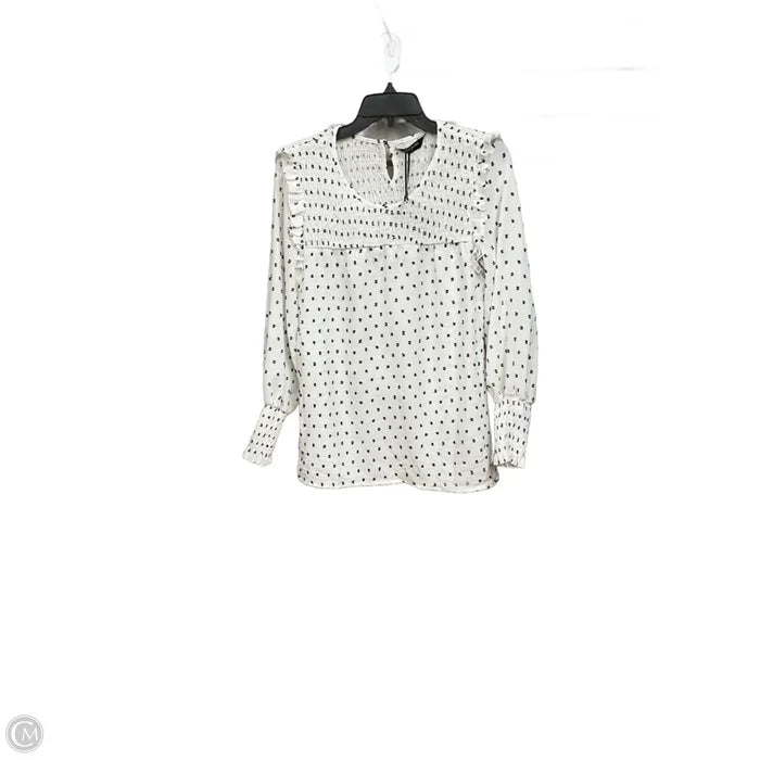 Blouse Long Sleeve By Clothes Mentor In Black & White, Size: S