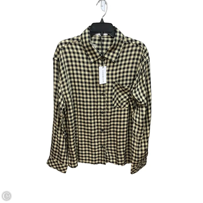 Blouse Long Sleeve By Cmc In Plaid Pattern, Size: S