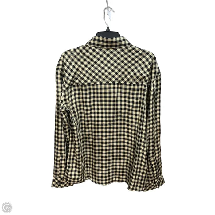 Blouse Long Sleeve By Cmc In Plaid Pattern, Size: S