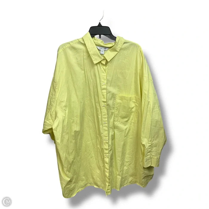 Blouse Long Sleeve By Cmc In Yellow, Size: 4x