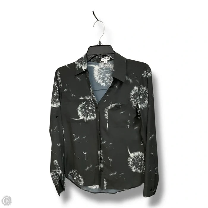 Blouse Long Sleeve By Express In Green, Size: S