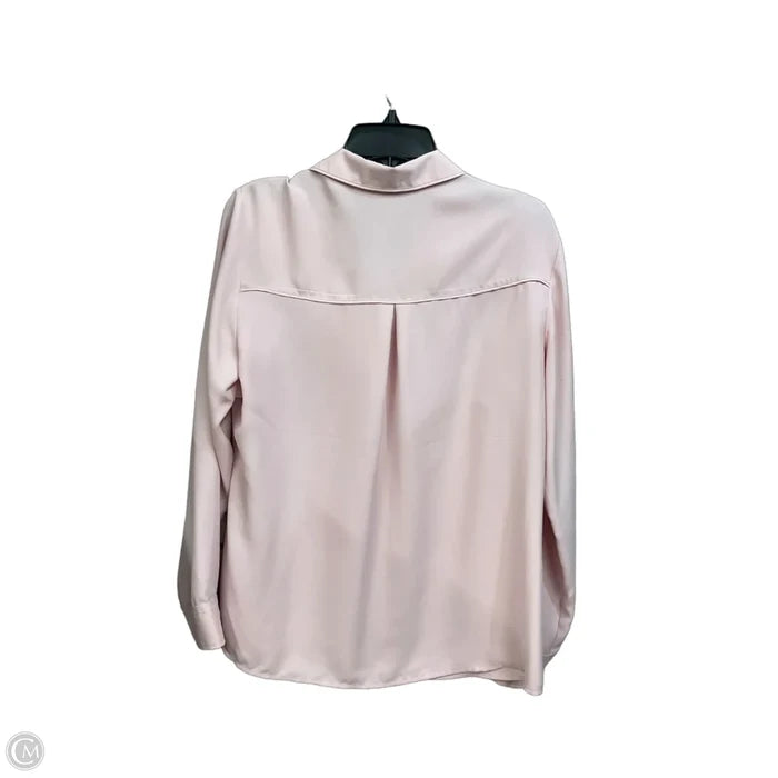 Blouse Long Sleeve By Express In Pink, Size: L