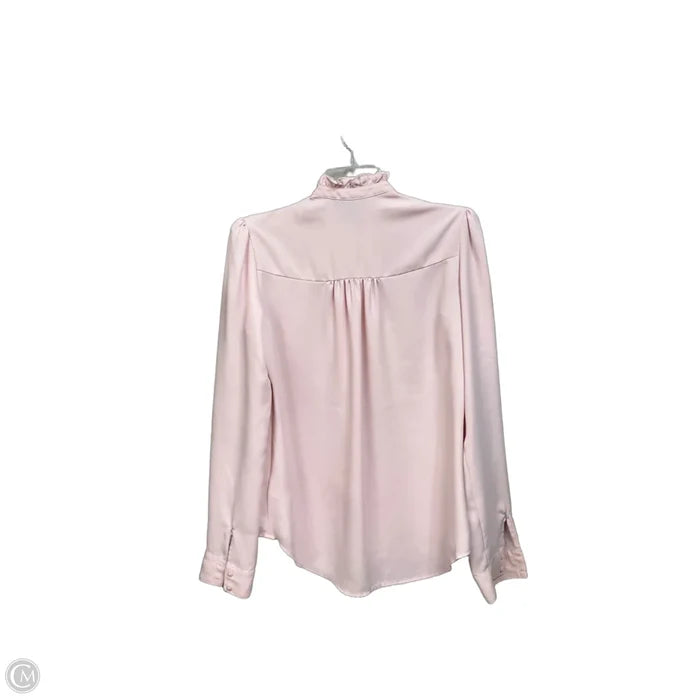 Blouse Long Sleeve By Express In Pink, Size: S