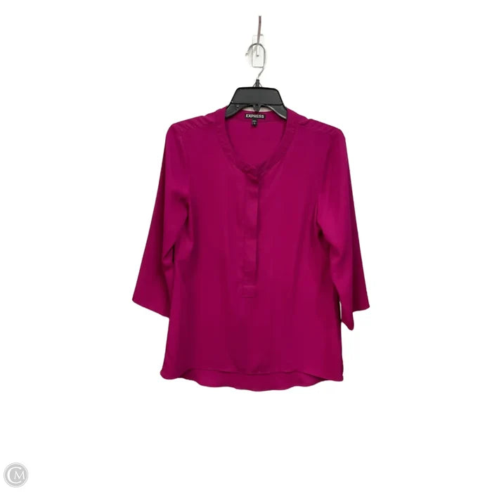 Blouse Long Sleeve By Express In Purple, Size: S