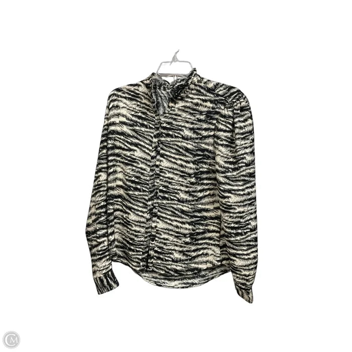 Blouse Long Sleeve By Express In Zebra Print, Size: S