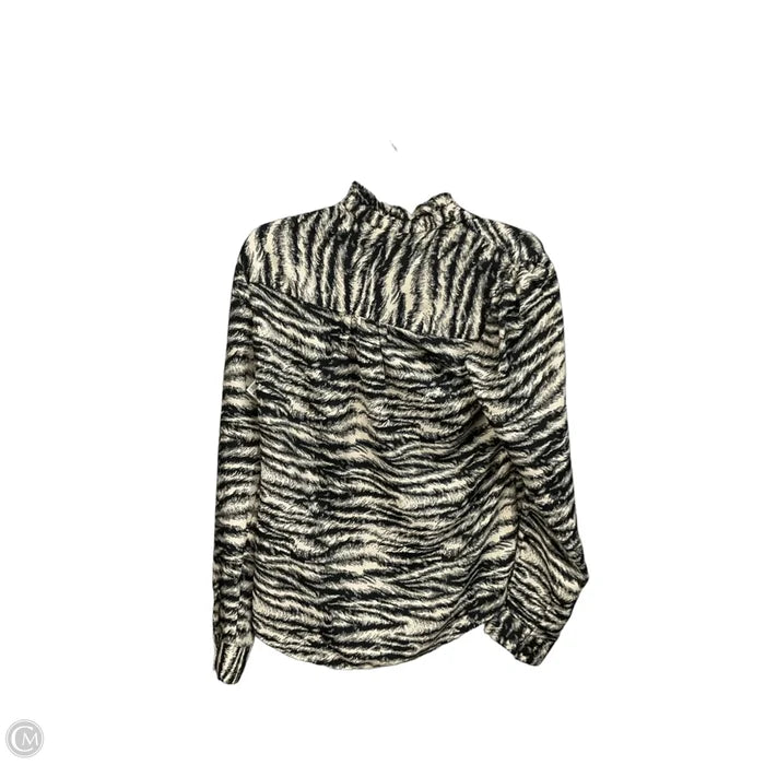Blouse Long Sleeve By Express In Zebra Print, Size: S