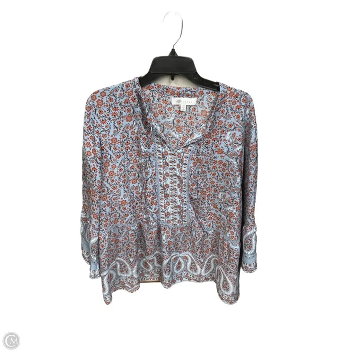 Blouse Long Sleeve By Fever In Floral Print, Size: 2x