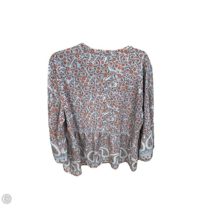 Blouse Long Sleeve By Fever In Floral Print, Size: 2x