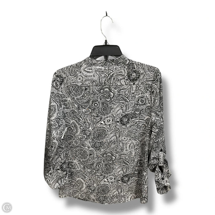 Blouse Long Sleeve By Kim Rogers In Black & White, Size: S