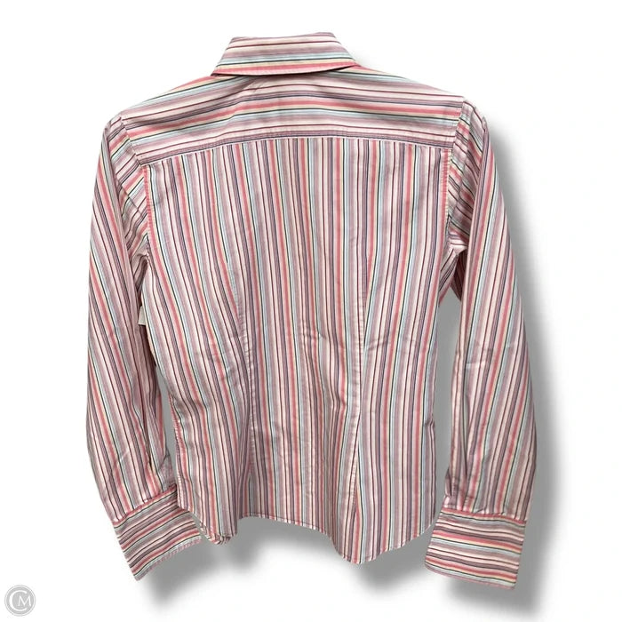 Blouse Long Sleeve By Lands End In Striped Pattern, Size: S