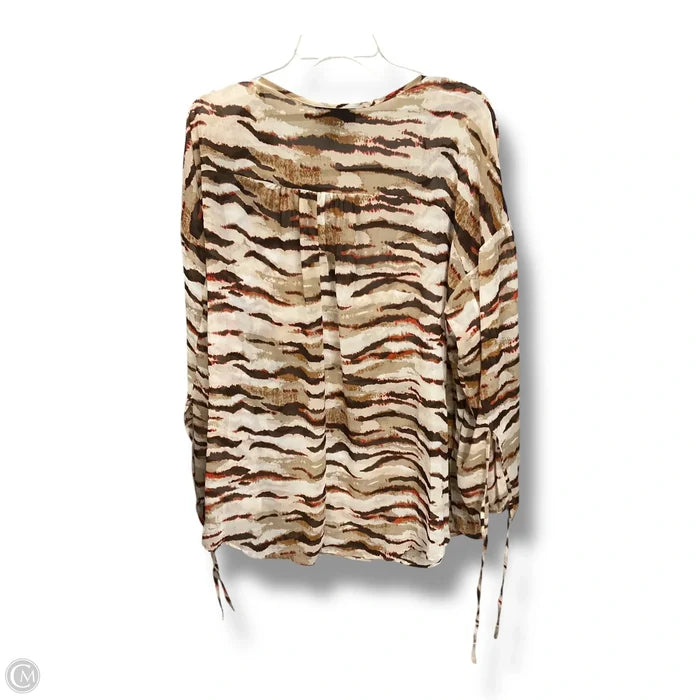 Blouse Long Sleeve By Lane Bryant In Animal Print, Size: 2x