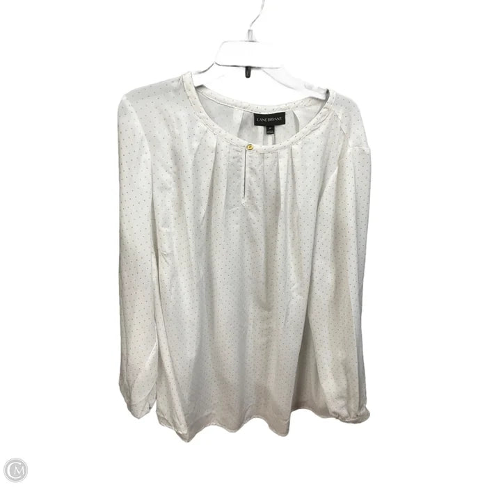 Blouse Long Sleeve By Lane Bryant In White, Size: 3x