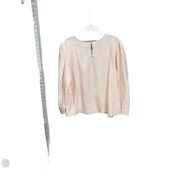 Blouse Long Sleeve By Liz Claiborne In Striped Pattern, Size: 1x