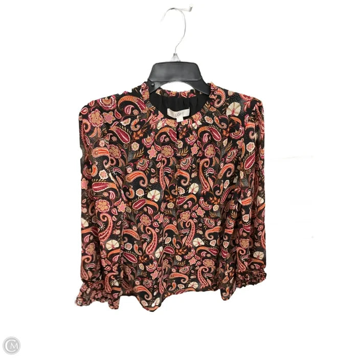 Blouse Long Sleeve By Loft In Black, Size: M