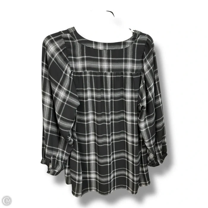 Blouse Long Sleeve By Loft In Black & White, Size: S