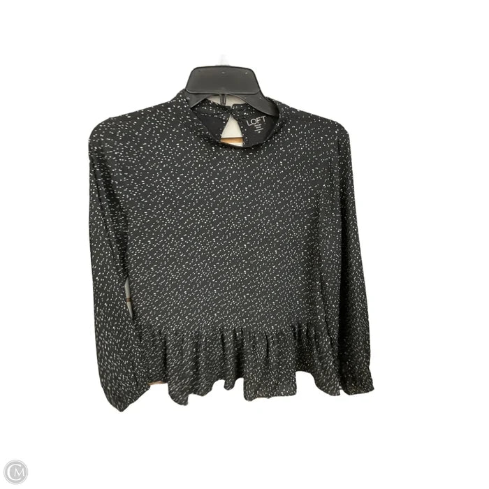 Blouse Long Sleeve By Loft In Black & White, Size: Sp
