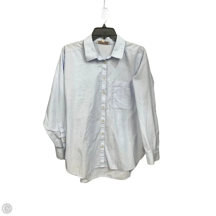 Blouse Long Sleeve By Loft In Blue, Size: M