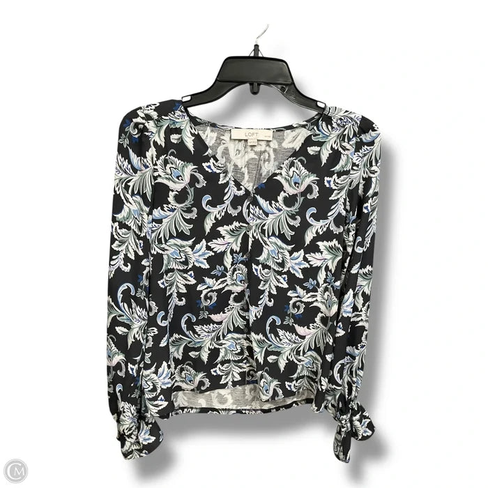 Blouse Long Sleeve By Loft In Floral Print, Size: Xsp
