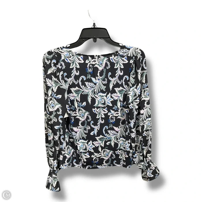 Blouse Long Sleeve By Loft In Floral Print, Size: Xsp
