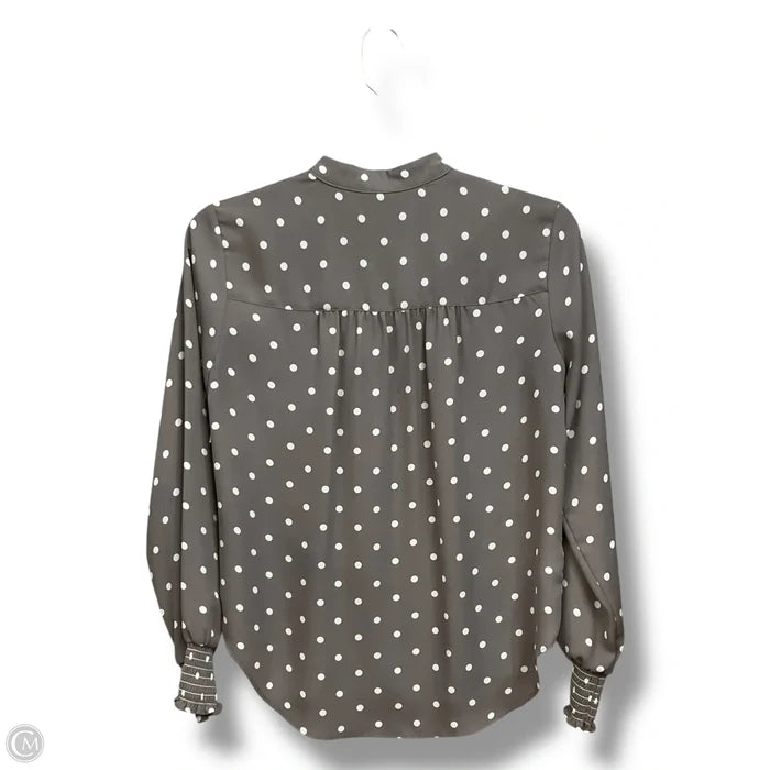 Blouse Long Sleeve By Loft In Polkadot Pattern, Size: Xs