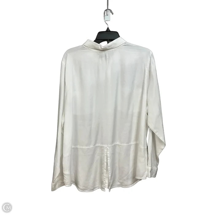 Blouse Long Sleeve By Lucky Brand In White, Size: 2x
