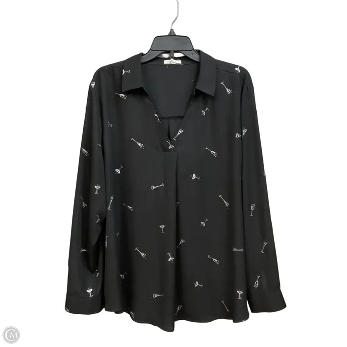 Blouse Long Sleeve By Maurices In Black, Size: 2x
