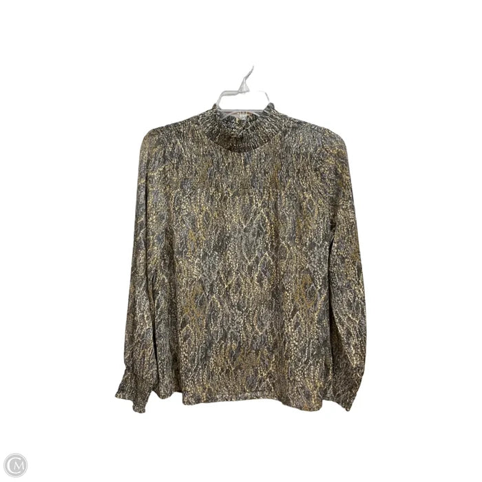 Blouse Long Sleeve By Mystree In Snakeskin Print, Size: S