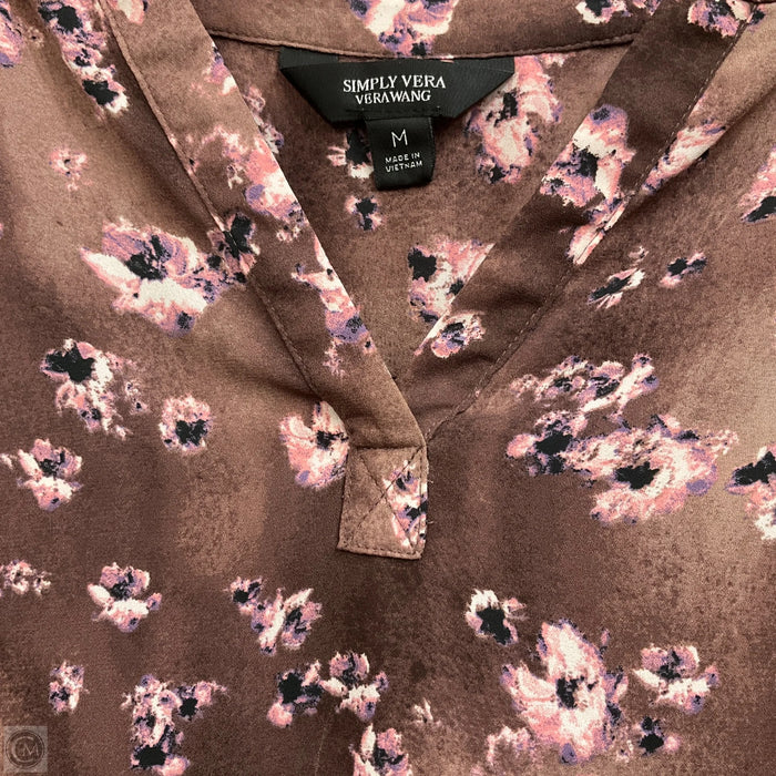 Blouse Long Sleeve By Simply Vera In Floral Print, Size: M