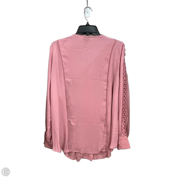 Blouse Long Sleeve By Torrid In Pink, Size: 3x