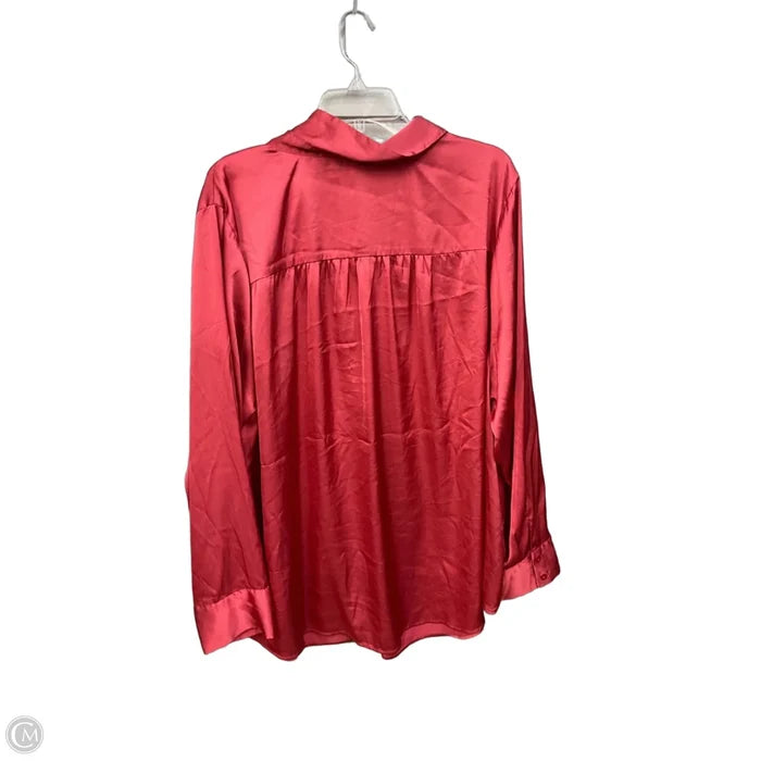 Blouse Long Sleeve By Torrid In Pink, Size: 4x