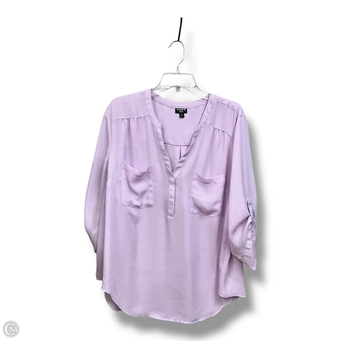 Blouse Long Sleeve By Torrid In Purple, Size: 2x