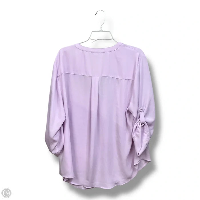 Blouse Long Sleeve By Torrid In Purple, Size: 2x