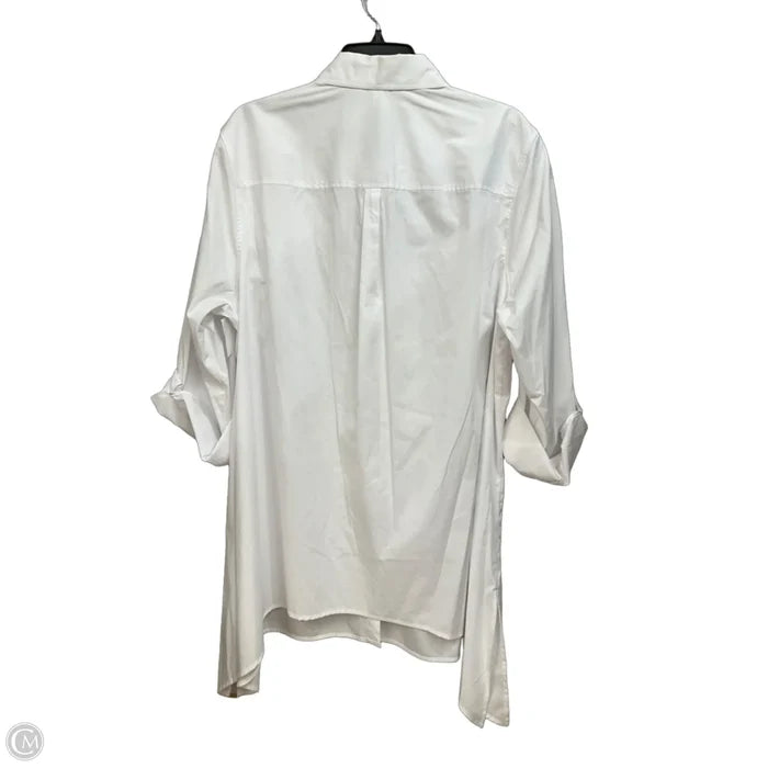 Blouse Long Sleeve By Zac And Rachel In White, Size: 2x