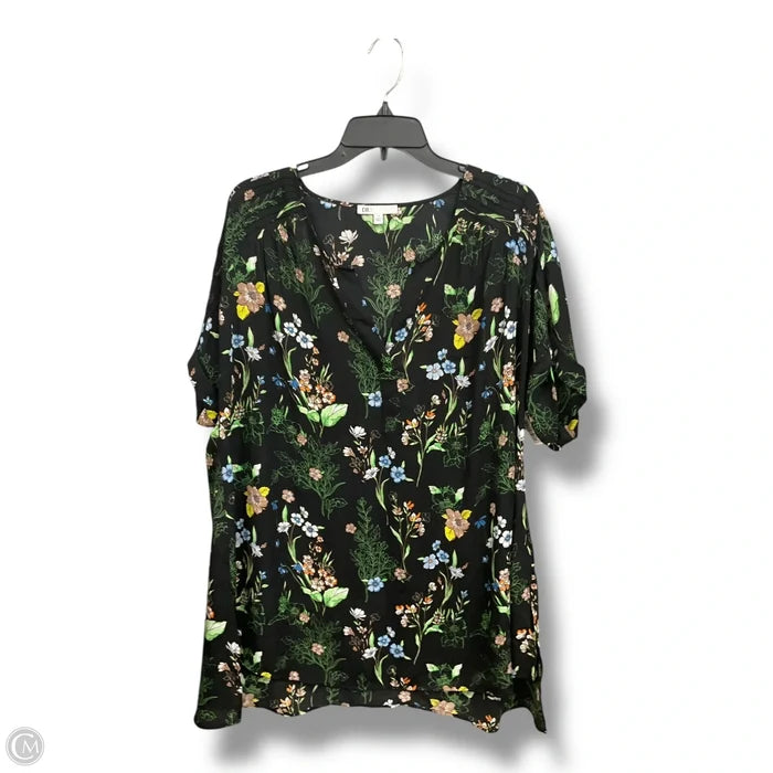 Blouse Short Sleeve By Dr2 In Floral Print, Size: 2x