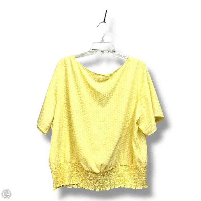 Blouse Short Sleeve By Michael By Michael Kors In Yellow, Size: 2x