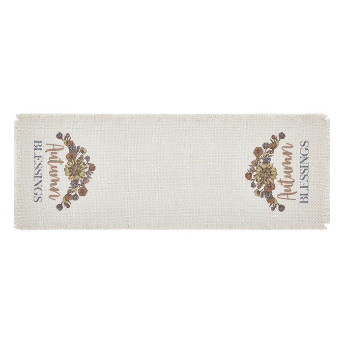 Bountifall Autumn Blessings Decorative Table Runner 12x36 Inch Fall Harvest Thanksgiving Home Decor Fabric Accent