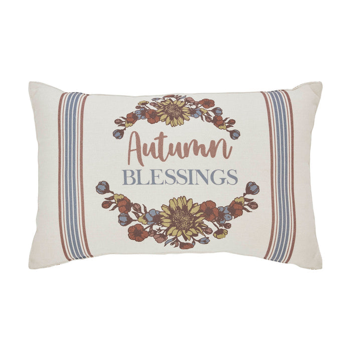 Bountifall Autumn Blessings Fall Harvest Lumbar Throw Pillow 14x22 Seasonal Home Decor Accent