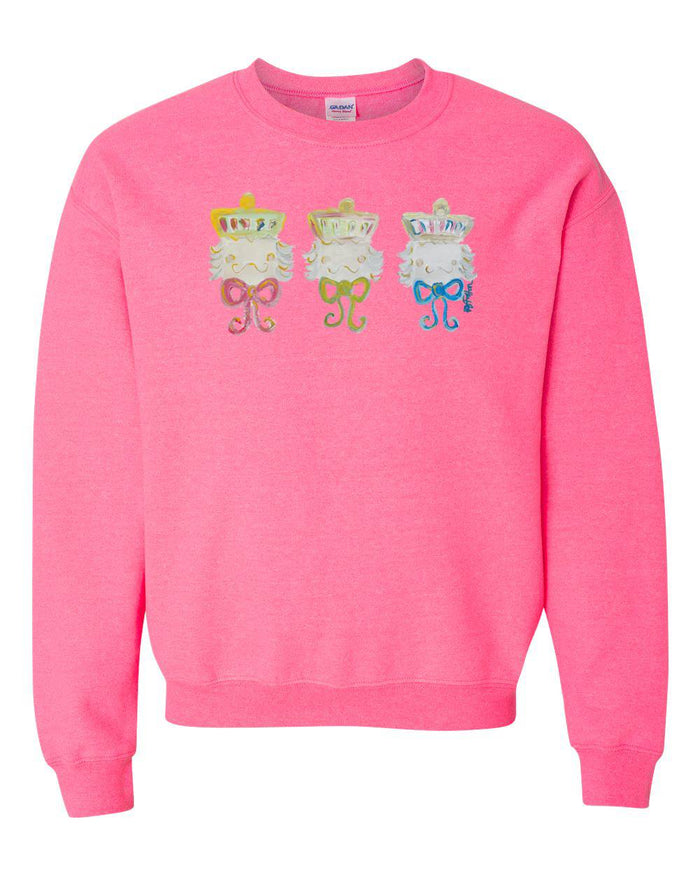 BRIDGETT NUTCRACKER BOWS CREW NECK SWEATSHIRT