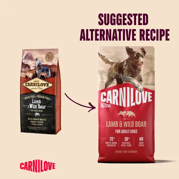 Carnilove ACTIVE Lamb & Wild Boar dry dog food, second view of the bag