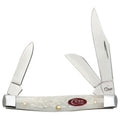 Case - Natural Bone W/ Red Oval Shield - Medium Stockman - 26453
