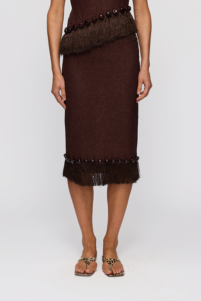 Casilda Midi Skirt - Chocolate