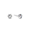 Clear Ultra Micro Mini Bling Sterling Silver Stud Earrings