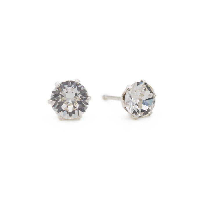 Clear Ultra Mini Bling Sterling Silver Stud Earrings