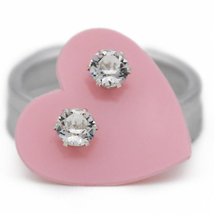 Clear Ultra Mini Bling Sterling Silver Stud Earrings