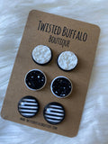 Cole Collection {ROUND} Druzy 12mm Earrings Set