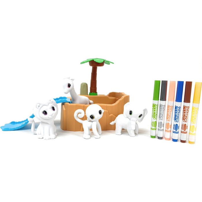 Crayola E9M06 Scribble Scrubbie Color And Clean Safari Pets Including 6 Washable Markers, Multi-Colored