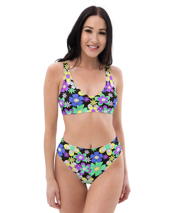 Crazy Daisy Recycled Padded V-Top, V-Top, - One Stop Rave