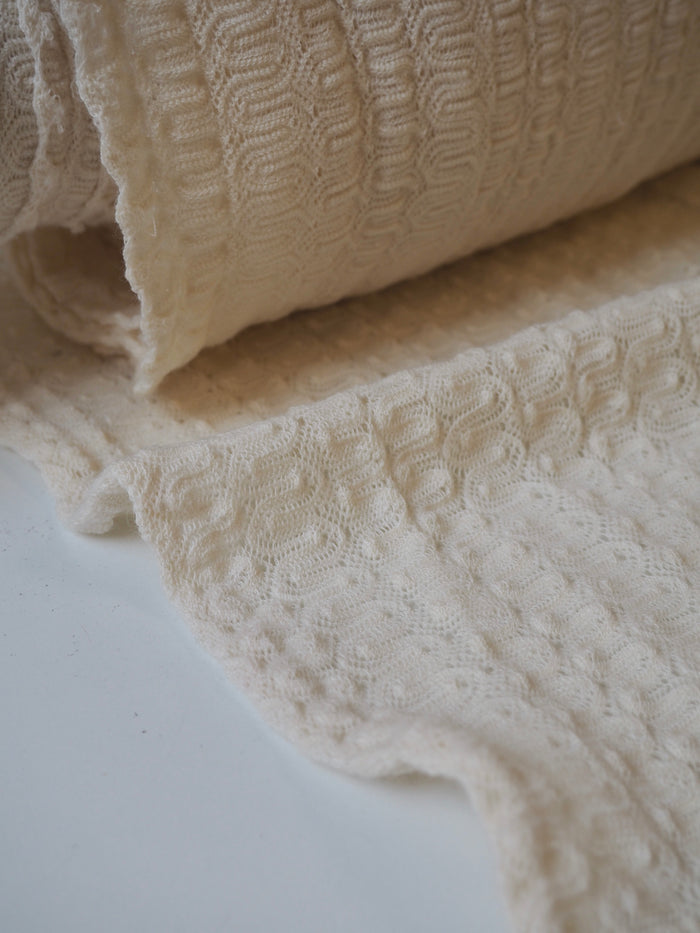 Cream Wavy Wool Knit